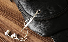 Leather Mens Cool Chest Bag Sling Bag Crossbody Sling Bag Hiking Sling Bag for men