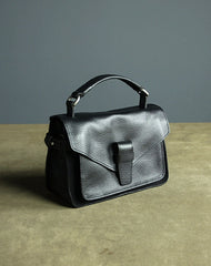 Cute Black Mini Leather Womens Satchel Handbag Small Satchel Shoulder Bag Small Satchel Bag for Women