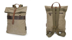Cool Waxed Canvas Leather Mens Backpack Canvas Travel Backpack Canvas School Backpack for Men