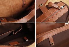 Handmade Genuine Leather Handbag Tote Bag Shopper Bag Shoulder Bag Purse For Women