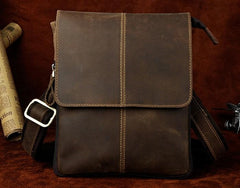 Mens Leather Small COURIER BAG Side Bag Waist Pouch Holster Belt Case Belt Pouch for Men