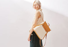 Cute Canvas Leather Womens Backpack Travel Backpack School Backpack for Women