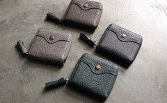 Cute LEATHER Womens Small Wallet Bifold Zipper Small Wallet FOR Women