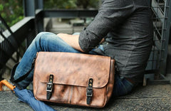 Cool Handmade Vintage Leather Mens Messenger Bags Shoulder Bag for men