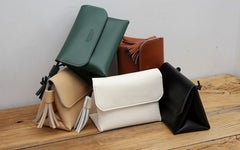 Cute LEATHER WOMEN Triangular SHOULDER BAG Stylish Crossbody Purse FOR WOMEN