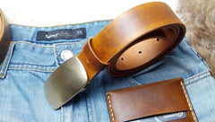 Handmade Vintage Leather Mens Belt Leather Belt for Men