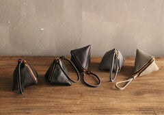 LEATHER WOMEN Triangle Small Coin Wallets Change Wallet FOR WOMEN