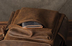 Leather Mens Cool Brown Backpacks Large Travel Backpacks School Backpacks for men
