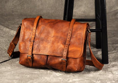Vintage Leather Mens Cool Messenger Bag Shoulder Bags for men