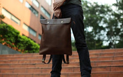 Cool Black Mens Leather Backpack Travel Backpacks School Backpacks for men