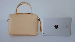 Handmade Leather Beige Womens Small Handbag Shoulder Bag Crossbody Purse for Women