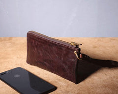 leather zip wallet mens long leather wallet zip around wallet long wallets for men 