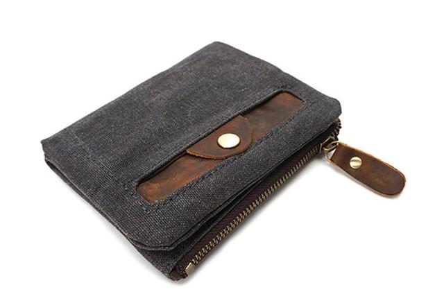 Mens Canvas Small Wallets for men Bifold Cool Men billfold Small Wallet