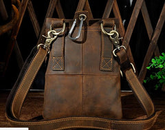 Vintage Mens Leather Belt Pouch Holster Side Bag Belt Case Waist Pouch for Men
