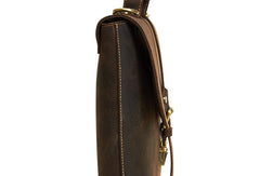 Vintage Brown Leather Briefcase Business Bag Work Bag Work HandBag For Men