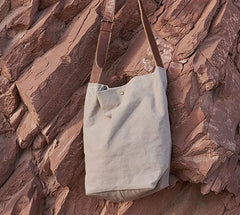 Mens Canvas Gray Cool Bucket Courier bag Messenger Bag Canvas Side Bag for Men