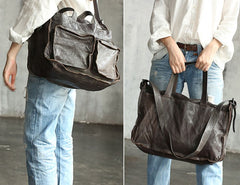 Vintage WOMENs LEATHER Travel Handbag Travel Bag Shoulder Bag FOR WOMEN