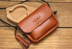 Cute LEATHER WOMEN Mini SHOULDER BAG Tassels Small Crossbody Purses FOR WOMEN