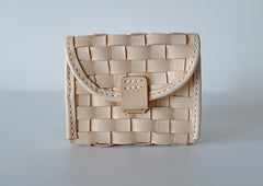 Handmade LEATHER Womens Braided Small Wallet Leather Card Small Wallet FOR Women
