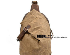 Cool Waxed Canvas Mens Sling Bag Chest Bag One Shoulder Packs for men