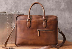 Handmade Cool leather mens Briefcases vintage laptop Briefcases Business Briefcase - EverHandmade