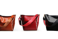 Genuine Leather tote shopper bucket bag shoulder bag for women