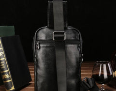 Cool Leather Mens Sling Bag Sling Shoulder Bag Sling Backpacks Chest Bag for men