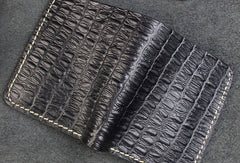 Handmade billfold leather wallet crocodile style leather billfold wallet for men women