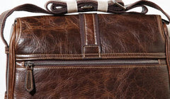 Handmade Genuine Leather Mens Cool Messenger Bag Sling Bag Chest Bag Bike Bag Cycling Bag for men