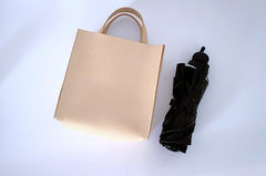 Handmade Leather Small Beige Womens Tote Shoulder Bag Handbag Purse Tassels for Women