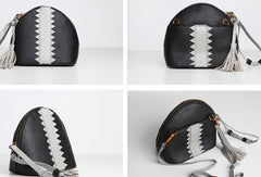 Genuine Leather Cute Crossbody Bag Shell Tassels Clutch Wallet Shoulder Bag Women Leather Purse