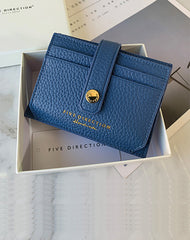 Cute Women Dark Khaki Leather Small Card Holders Card Wallet Slim Card Holder Credit Card Holder For Women