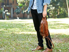 Cool Leather Mens Sling Bag Shoulder Sling Bag Chest Bag for men
