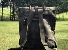 Vintage Cool Mens Waxed Canvas Backpack Canvas Backpack for Men