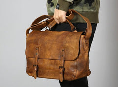 Handmade Leather Mens Cool Shoulder Bag Messenger Bag for men