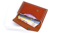 Leather Mens Card Wallet Front Pocket Wallet Small Slim Wallet Change Wallet for Men