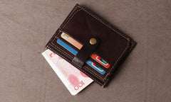 Leather Mens Cool Front Pocket Wallet Small Leather Wallet Men billfold Wallets  for Men