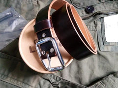Handmade Coffee Leather Mens Belt Leather Belt for Men