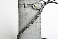 Handmade leather trucker wallet chain biker wallet long wallet beige leather men - EverHandmade
