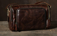 Leather Mens Cool Shoulder Bag Barrel Bag Messenger Bag for men