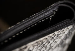 Handmade Leather Boa Skin Tooled Mens billfold Wallet Cool Small Wallet for Men
