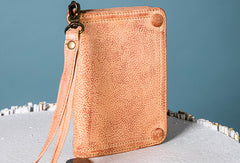 Handmade Genuine Leather Wallet billfold Leather Wallet Slim Bifold Wallet Wristlet Bag For Women