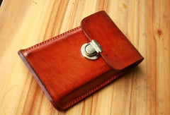 Handmade Cool Leather Belt Pouch Mens Waist Bag Cell Phone Holsters for Men