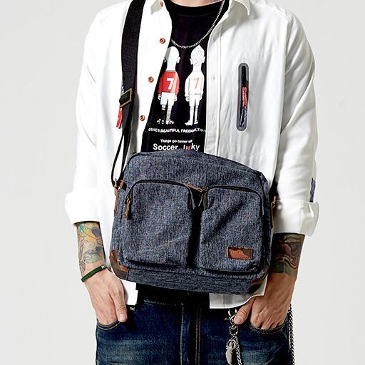 Fashion Oxford Cloth Leather Mens Ancient Red - Back View