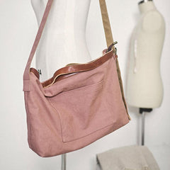 Canvas Womens Pink Leather Large Shoulder Bag Courier Bag Green Postman Bag for Women