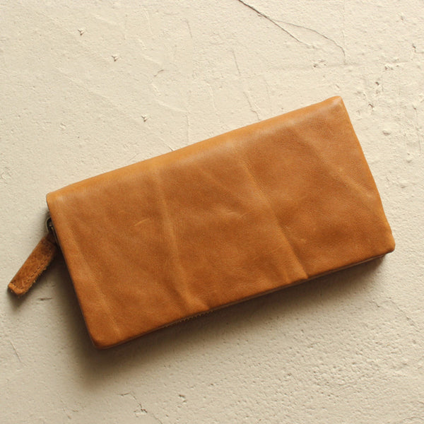 Vintage LEATHER Womens Long Clutch Wallet Zipper Long Wallet FOR Women