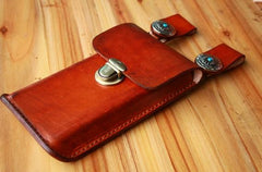 Handmade Cool Leather Belt Pouch Mens Waist Bag Cell Phone Holsters for Men