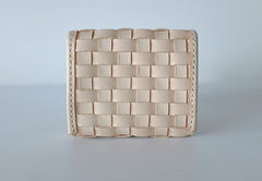 Handmade LEATHER Womens Braided Small Wallet Leather Card Small Wallet FOR Women