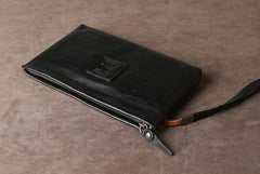 Cool Leather Mens Clutch Wallet Zipper Clutch Wallet Wristlet Wallet for Men