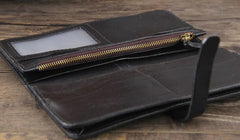 Handmade Leather Mens Cool Wallet Long Leather Wallet Phone Wallet for Men